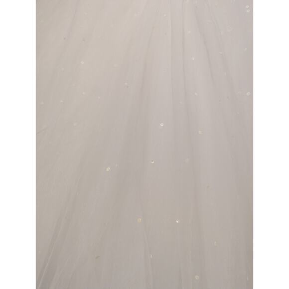 Strapless Corset Floral Beaded Basque Waist Debutant Ball Gown Wedding Dress Sz8 - Picture 9 of 15